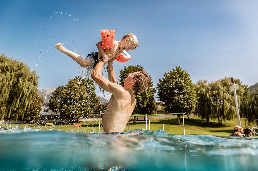 summer swimming outdoor pool imst tyrol