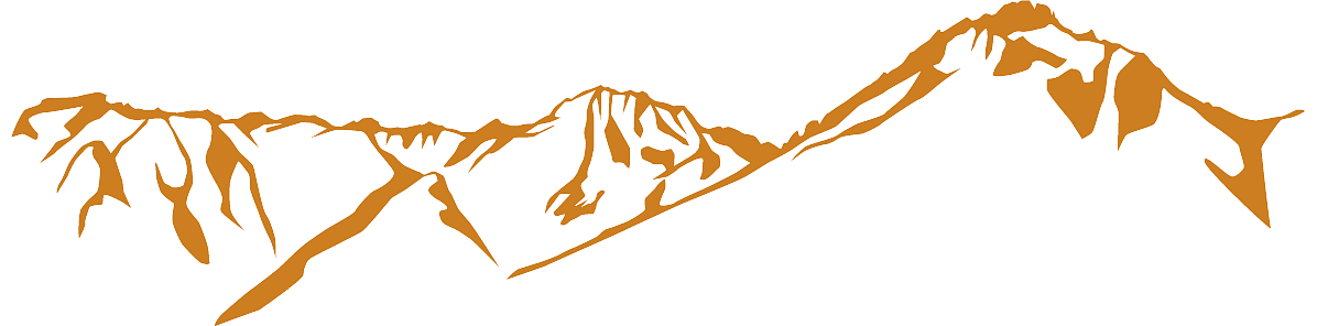 Eine orange Bergkette